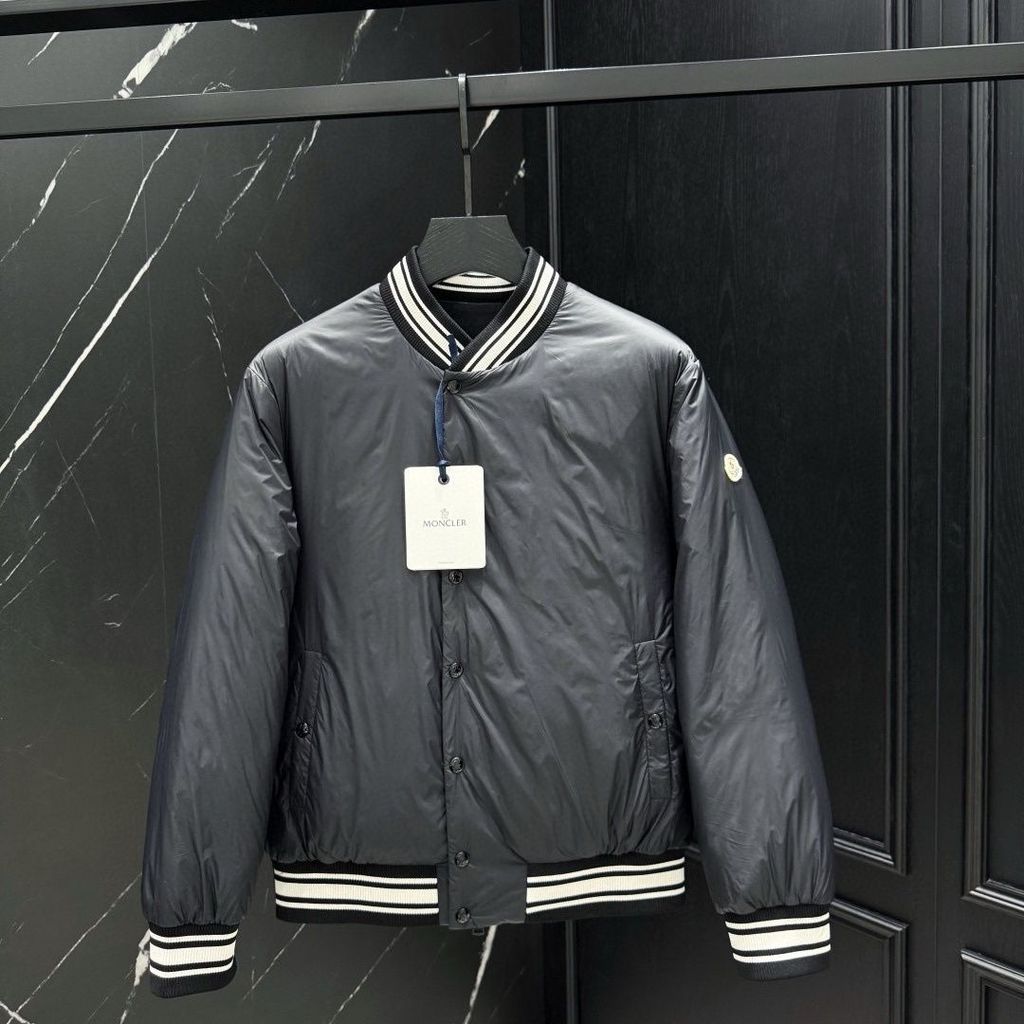 JS3R Moncle* Winter Baseball Trend Down Jacket Fashion Men's Warm Jacket Double-Sided Coat