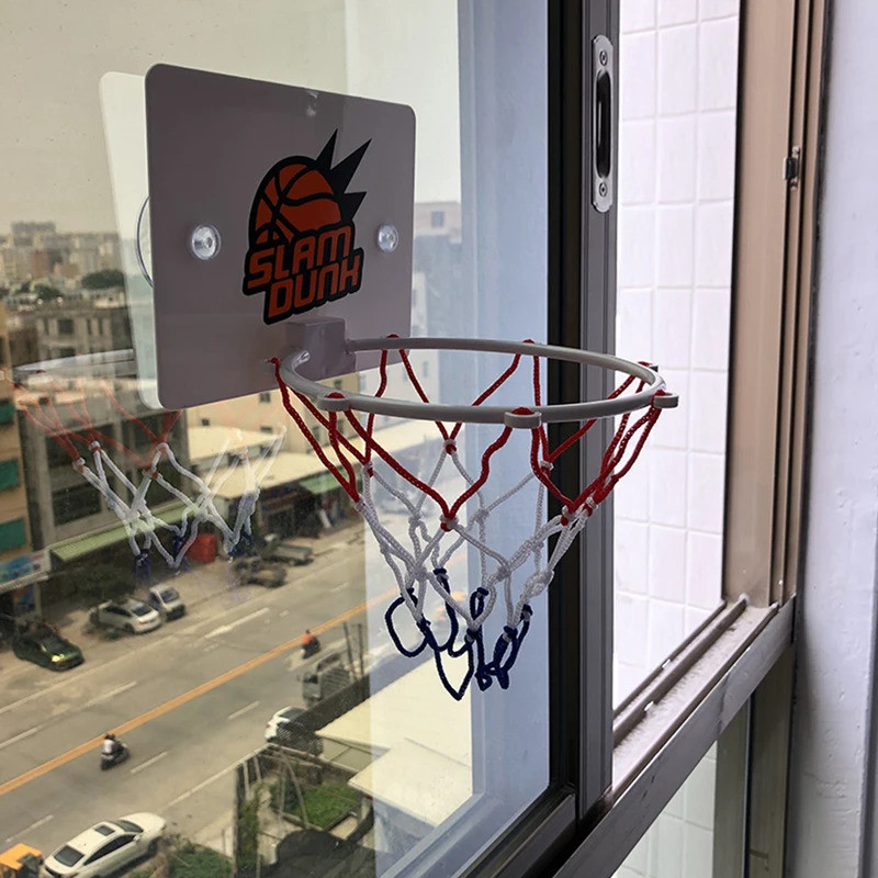 Suction Cup Basketball Hoop with 2 Balls Indoor Basketball Hoop Practice Basketball Hoop for Home Li