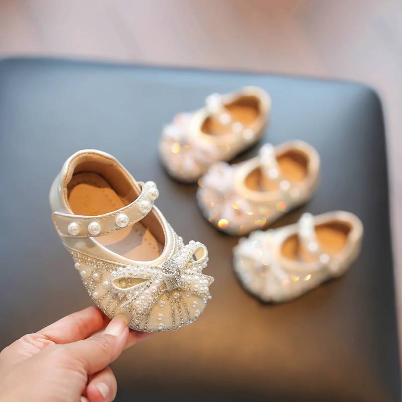 Baby Girl Princess Single-Layer Shoes Spring and Autumn Shoes Crystal Girl New Leather Shoes Toddler