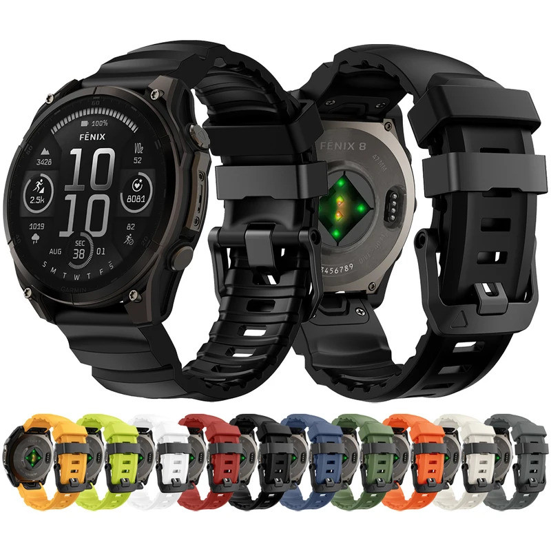 กีฬาซิลิโคนสําหรับ Garmin Fenix 8 E 7 7X Pro 6 6X 5 5X/Epix/Instinct/Forerunner 970 QuickFit 22 มม.2
