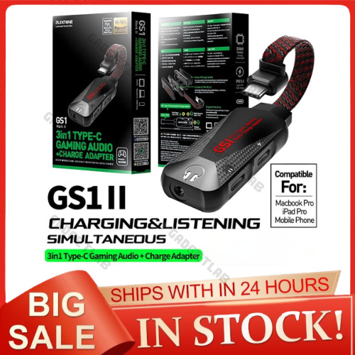 60W PLEXTONE GS1 Mark III Type-C ถึง 3.5 มม.AUX Audio Jack High Res Type C Gaming Audio & Charge Ada