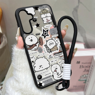 หมีน่ารัก เคส For Samsung A57 A17 A16 A06 A05S A07 A05 A55 A36 A54 A15 A56 A35 A34 A25 S26 S24 อะคริลิกฝ้า เคสโทรศัพท์