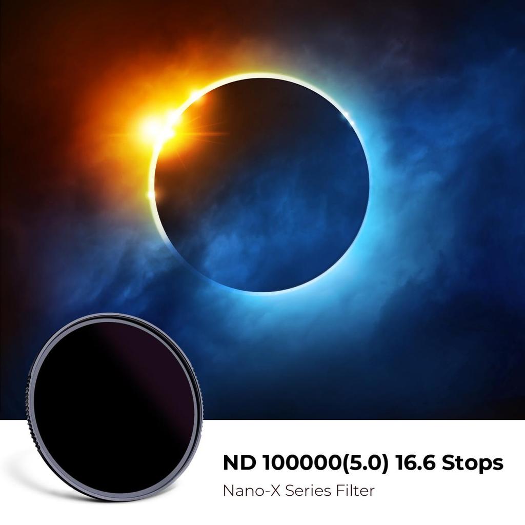 K&F Concept Nano-X Solar Filter ND100000 ตัวกรอง ND แบบแข็งสําหรับคราสพร้อมเคลือบหลายชั้น 28 ชิ้น