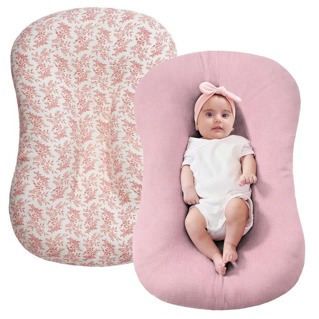 FUNUPUPUP Muslin Baby Lounger Cover ใช้งานร่วมกับ Snuggle Me Lounger, หมอนทารกสําหรับทารกแรกเกิด, ปล