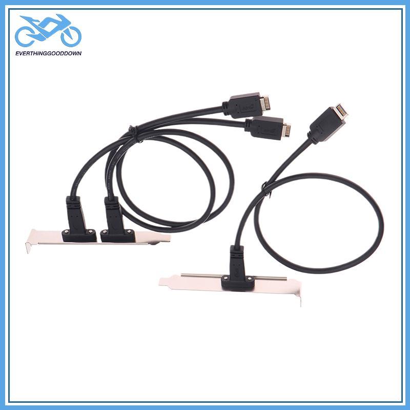 EVER 50 ซม.USB 3.2 แผงด้านหน้า Header Type-E ถึง USB-C ประเภท C หญิงเชื่อมต่อสายไฟ TYPE-E Baffle สาย