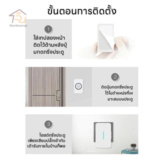กริ่งประตูไร้สาย กริ่งไร้สาย ออดไร้สายปรับ 180M ริงโทน 61เสียง คุณภาพเสียงคมชัดติดตั้งง่าย