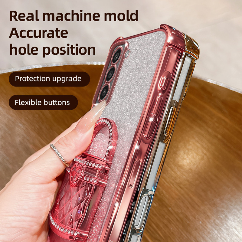 ล้อมรอบอย่างเต็มที่ซิลิโคนป้องกันกรณีSamsung Galaxy S23 Fe S23 + S23 Ultra S20 Fe S20 + S20 Ultra S21 Fe S21 Plus S21 Ultra S22 Plus S22 Ultra s10 เคสโทรศัพท์กันกระแทกสุนทรียศาสตร์สุภาพสตรีสไตล์พร้อมขายึด - รูปที่ 3