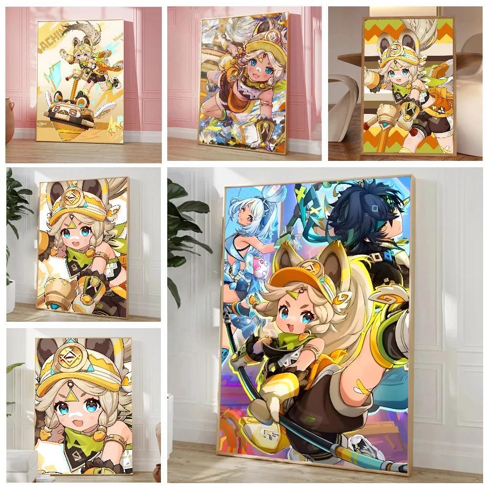 Genshin Impact Kachina เกมโปสเตอร์กระดาษพิมพ์สําหรับตกแต่งบ้านห้องนั่งเล่นห้องนอน Entrance Bar Cafe