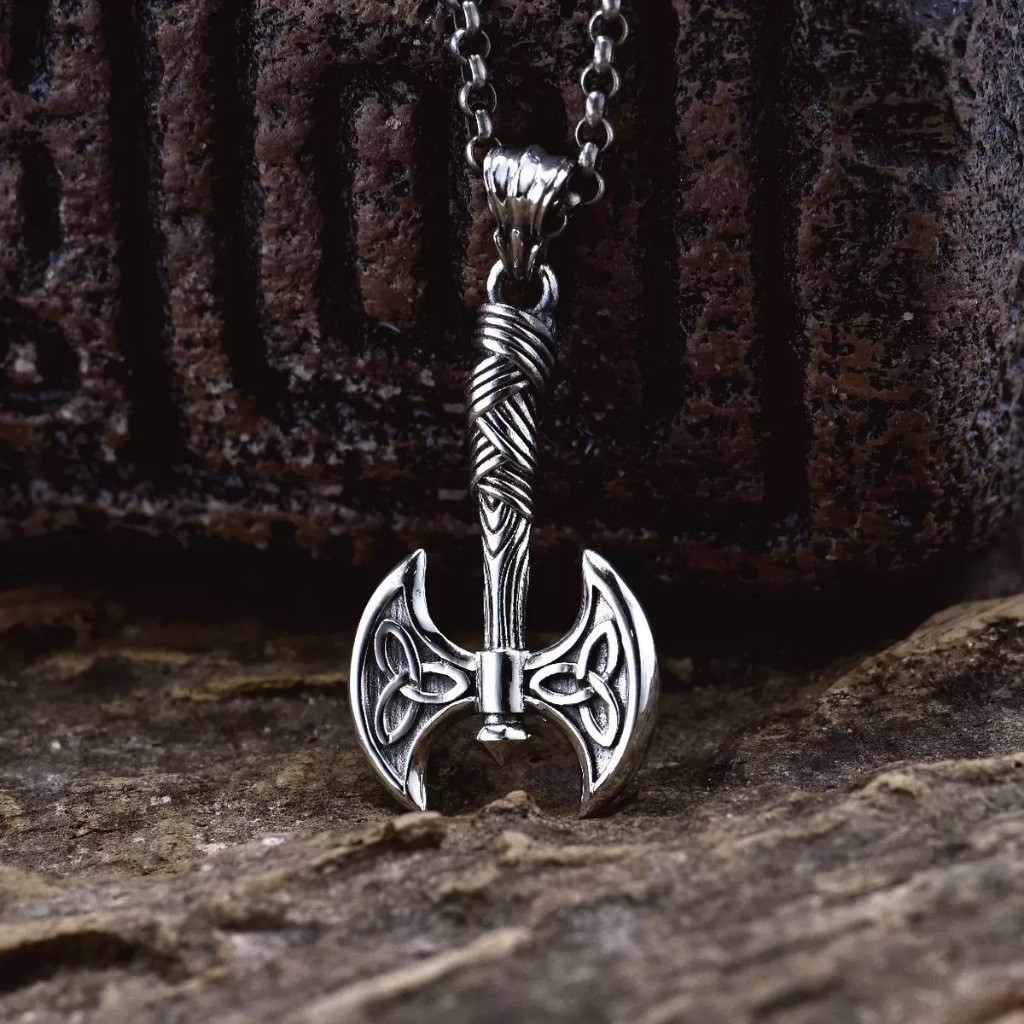 จี้เงินสเตอร์ลิง 925 แบบไวกิ้ง Tomahawk Axe สไตล์เรโทร