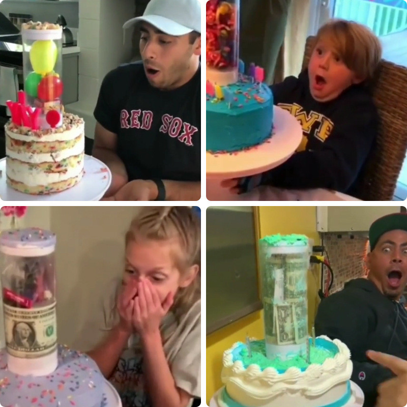 Huang Baiji Surprise Magic Tower 27 ซม.ชั้นเดียวของขวัญ Pop-Up Handy เครื่องมือวันเกิด Cupcake Stand