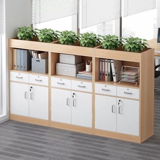 File Cabinet Office Simple Modern Office Cabinet Low Partition Cabinet With 2 Doors And Upper Shelve