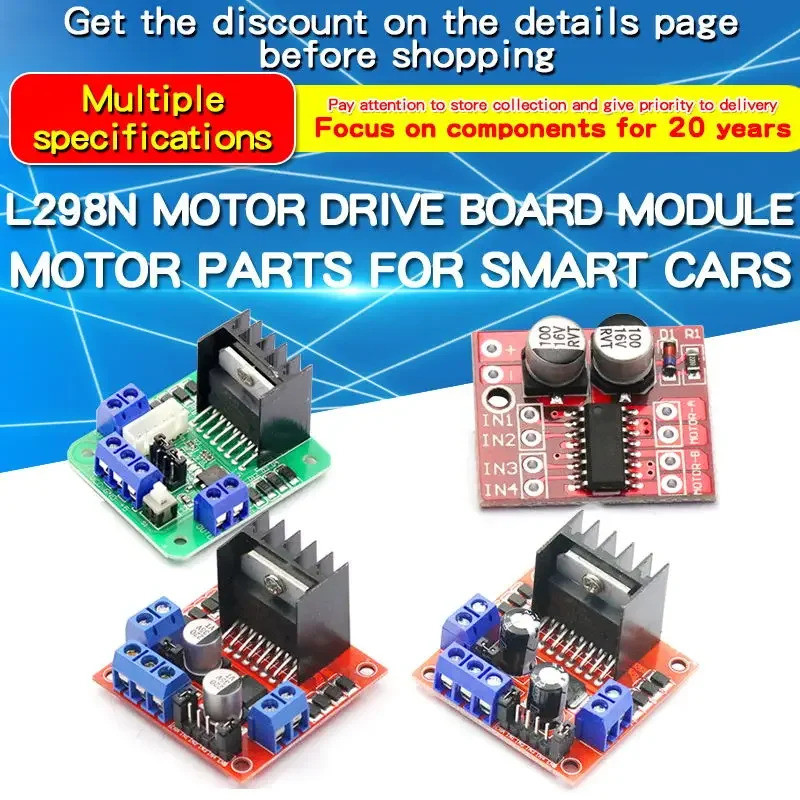 1PCS L298N Driver Board โมดูล L298N Stepper มอเตอร์สมาร์ทรถหุ่นยนต์ Breadboard Peltier High Power L2