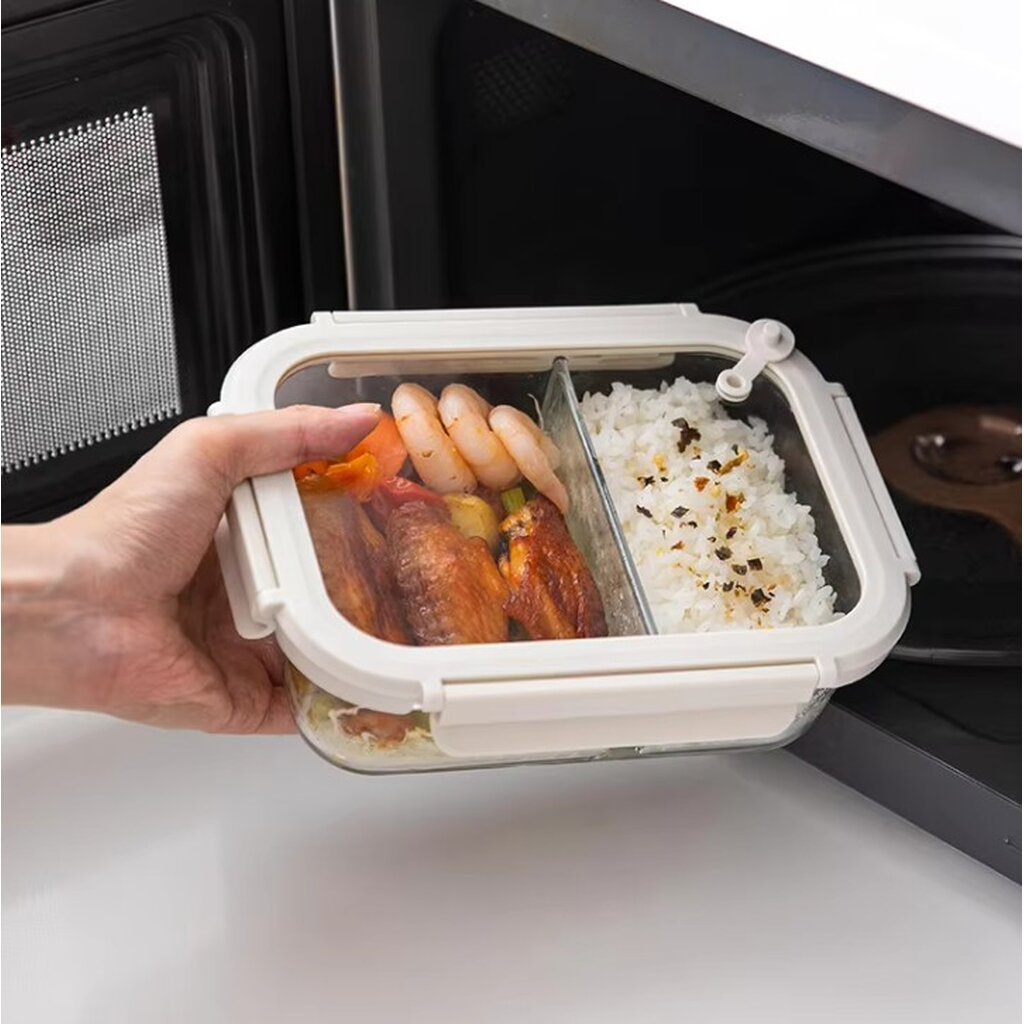 Omocha | กล่องข้าวแก้ว Glass Lunch Box กล่องใส่อาหาร กล่องอาหารแก้ว กล่องถนอมอาหาร เข้าไมโครเวฟได้