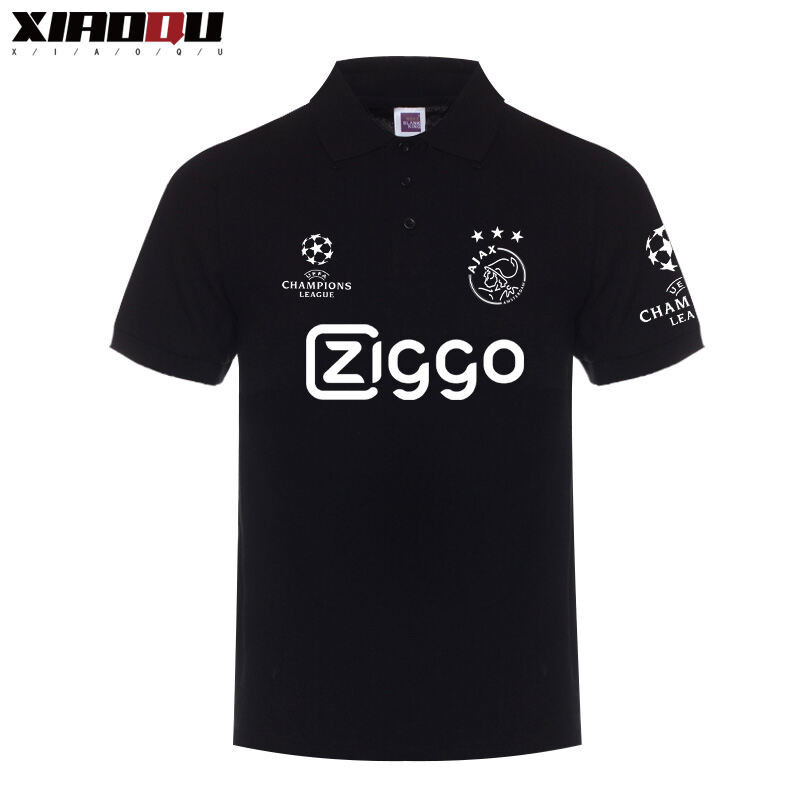 เสื้อโปโล เสื้อกีฬา Ajax สำหรับสโมสรฟุตบอล UEFA ถ้วยยุโรป ผ้าฝ้ายหลวม สไตล์ polo แขนสั้น สำหรับทั้งชายและหญิง  S-3XL