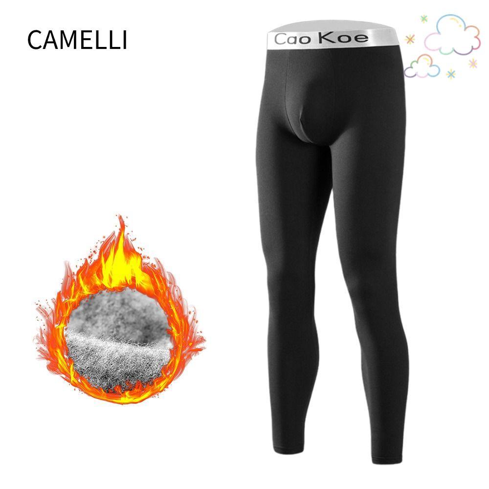 กางเกงเลกกิ้งกันความร้อนสำหรับผู้ชาย ทำจากพื้นยืดและบุขนขนแกะ เหมาะสำหรับสภาพอากาศหนาวเย็นในฤดูหนาว