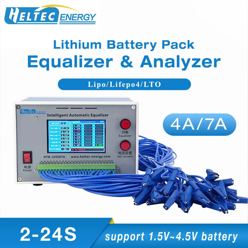 Heltecbms 2s-24s 4A 7A แบตเตอรี่อีควอไลเซอร์อัตโนมัติ Li-ion/Lifepo4 เซลล์แบตเตอรี่ อุปกรณ์ซ่อมสมดุล