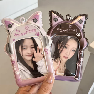 รักหูฟังหูแมวพีวีซีผู้ถือบัตร10เซนติเมตรโพลารอยด์ไอดอลโฟโต้การ์ดวิทยาเขตดาวไล่การจัดเก็บแสดงกระเป๋าจี้