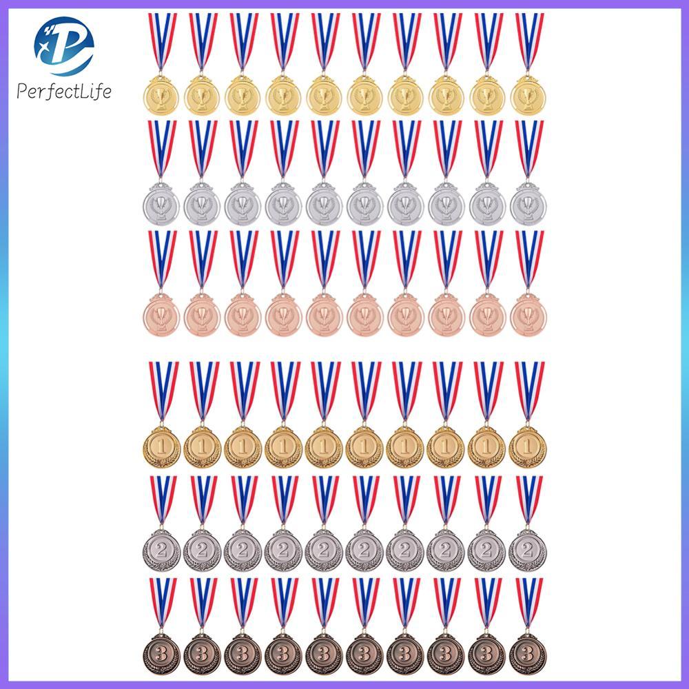 [จัดส่งในพื้นที่] 30 ชิ้น 2 นิ้ว 1st 2nd 3rd รางวัลเหรียญคอริบบิ้นผู้ชนะรางวัลเหรียญรอบทองเงินบรอนซ์