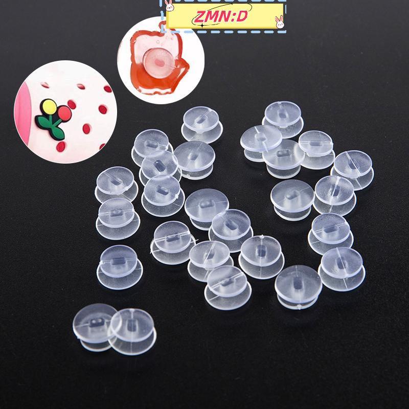 ZMN: D 25 ชิ้นโปร่งใสปุ่มอุปกรณ์เสริมสําหรับ DIY รองเท้าแตะรองเท้า Charms เครื่องประดับตกแต่ง RRT