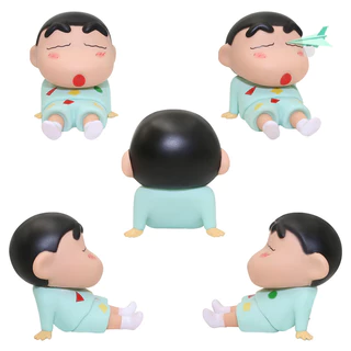 Crayon Shin Chan โมเดลฟิกเกอร์น่ารัก รถยนต์ สําหรับตกแต่งบ้านโทรศัพท์มือถือ ที่วางโทรศัพท์มือถือเครยอน