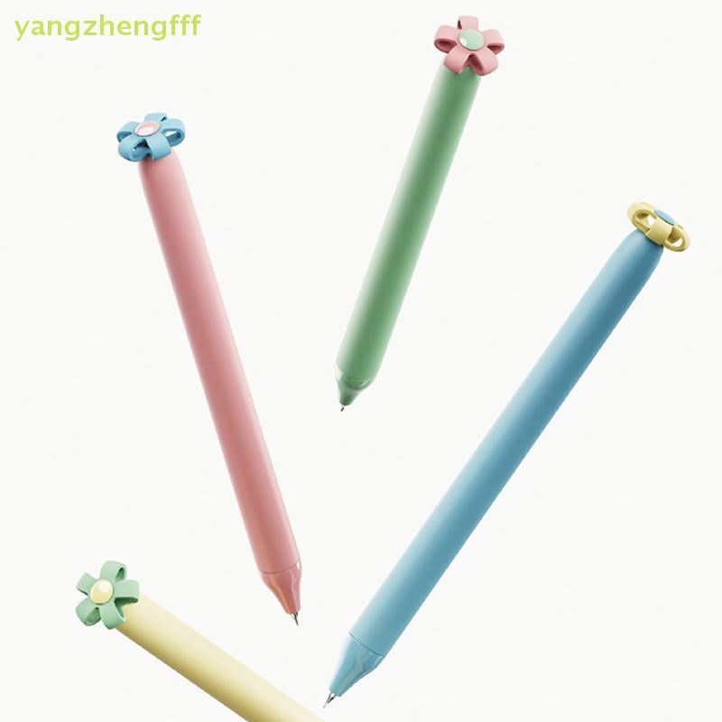 [yangzhengfff] 1/4 ชิ้น Creative Small Flower-Shaped Push-Button 0.5 มม.Bla Quiz ปากกา/ปากกาของขวัญ/