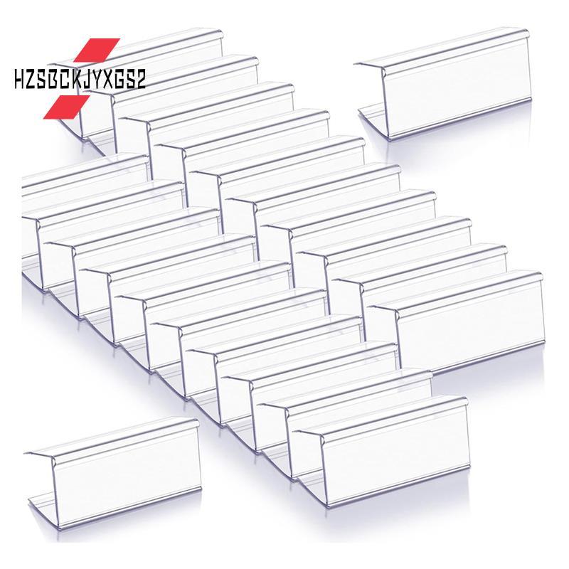 Hzsbckjyxgs2Price Tag 2.4 in L X 1 in H พลาสติกใสไม้ชั้นวางป้าย 100 ชิ้นสําหรับชั้นวางชั้นวางหนังสือ
