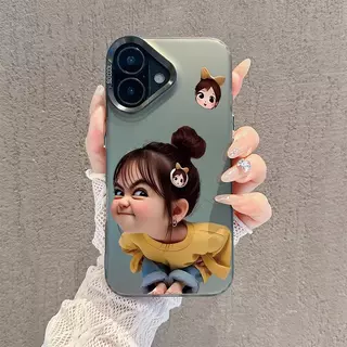 เคส IMD ลายเด็กหญิงน่ารัก ซุกซน และขี้เล่น สำหรับ iPhone 13 12 11 15 14 16 17 Pro X XS XR XSMAX 7 8 PLUS