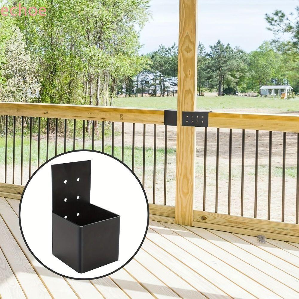 ECHOEDGE Deck Railing Connector, ติดผนังทนทาน Pergola Bracket, ทนทานสีดํา Heavy Duty โลหะ Pergola อุ