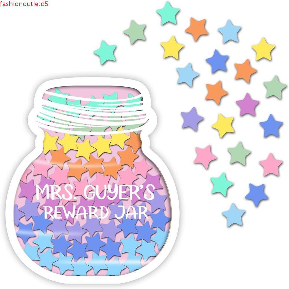 QAKE Positive Beahavior Rewards Jar, ไม้การ์ตูนเด็ก Star Reward Jars, แผนภูมิ Chore Heart Classroom 