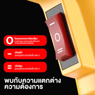 Heat Gun 2000W ปืนเป่าลมร้อน ปรับอุณหภูมิได้ 2 ระดับ ไดร์เป่าลมร้อน สำหรับฟิล์มหด งาน DIY ซ่อมโทรศัพท์ งานช่าง