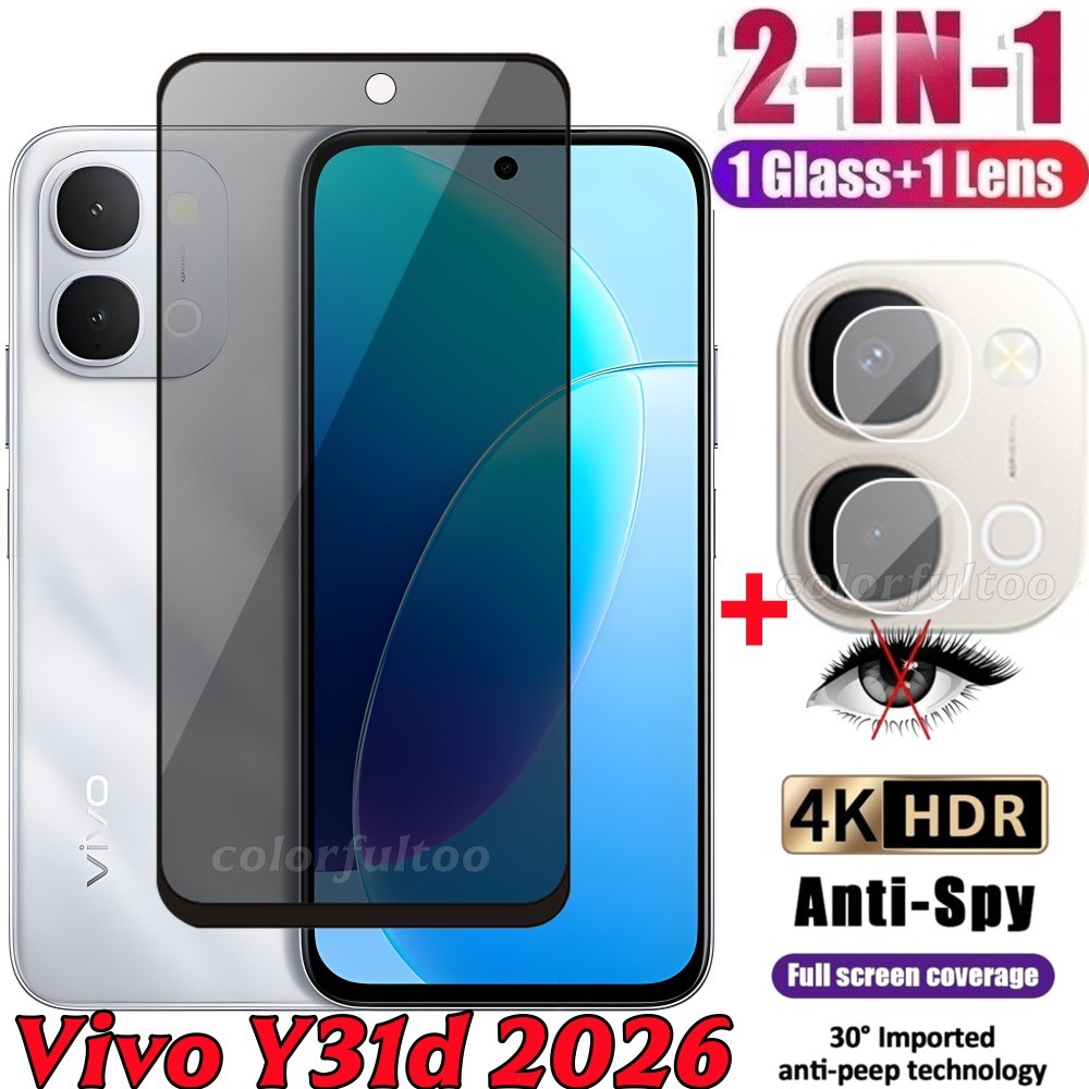 Vivo Y31d 2026 Anti Peek ความเป็นส่วนตัวกระจกนิรภัยสําหรับ Vivo Y31d Y21d Y 31d VivoY31d 4G 5G 9H คล