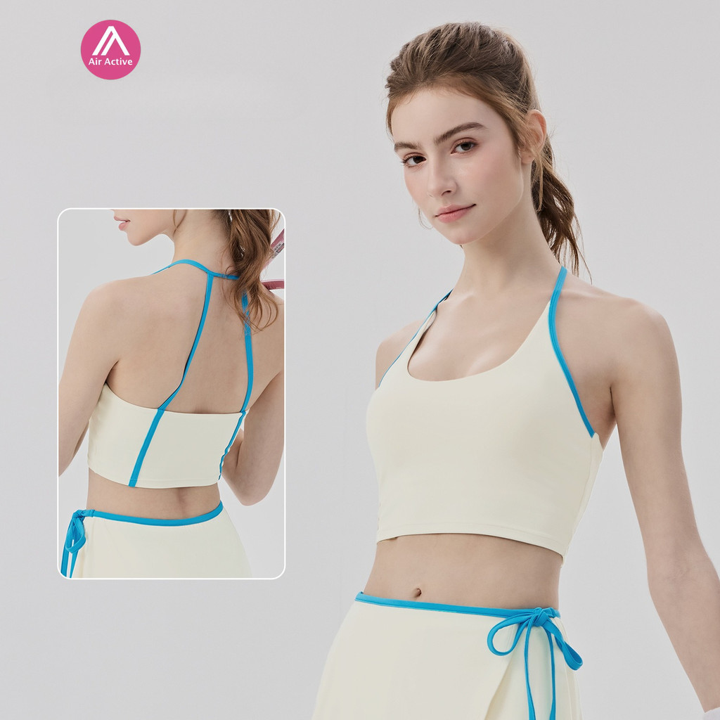 AirActive  ชุดชั้นในกีฬาบล็อกสำหรับเทนนิสโยคะ มีสายคล้องคอนุ่มและสายรัดพยุง