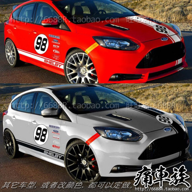 สติกเกอร์รถสําหรับ FORD Focus FIESTA ร่างกายตกแต่งที่กําหนดเองรถแข่งการปรับแต่งการปรับเปลี่ยนสปอร์ตไ