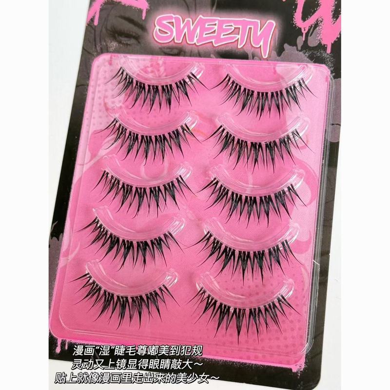 空气感漫画湿睫毛美睫店同款一片式假睫毛浓密卷翘上镜整条眼睫毛12.-feel Comics, Wet Eyelashes and Eyelashes Beauty Shop, Same Model, 