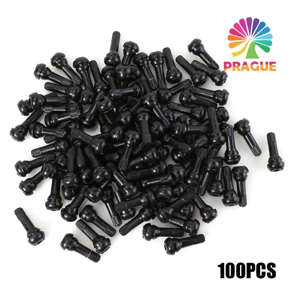 ⚡24ชม.⚡ 100 ชิ้น TR-413 Snap In Shorty ยางสีดําวาล์ว Stems TR413 วาล์วยางแบบไม่มียาง