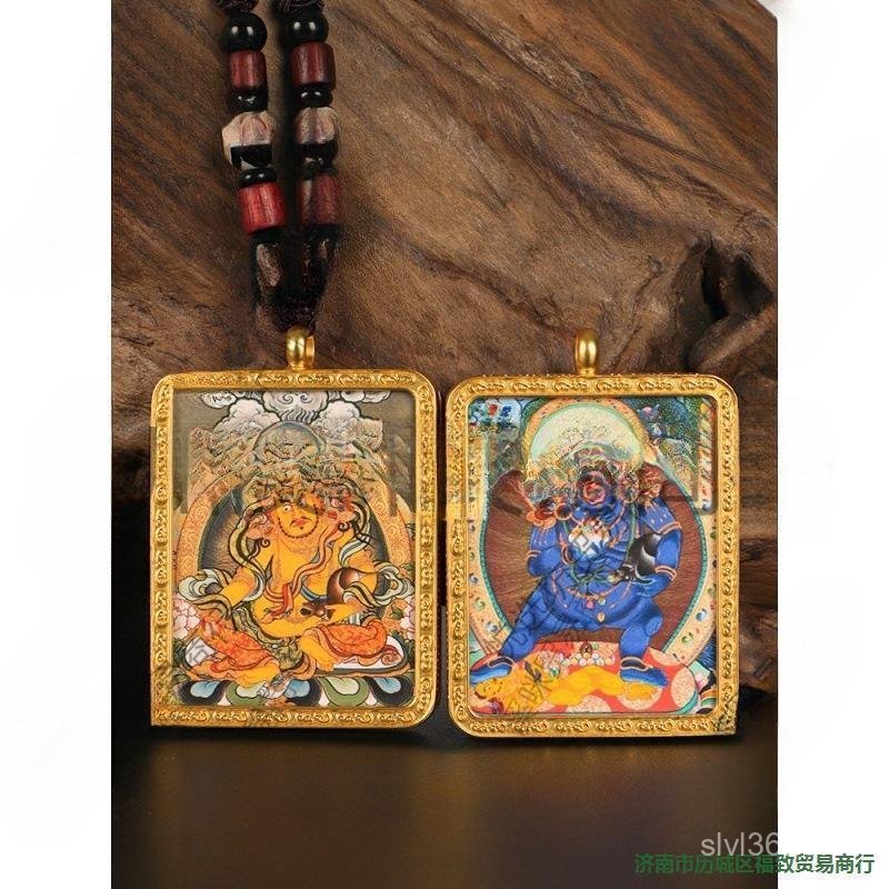 Ga ภาพวาด Tang แม่กล่องการ์ดสีเหลืองสีเขียวคอลเลกชันสร้อยคอแขวนการ์ดองศารถ Tang จี้พระพุทธรูปสีดํา C