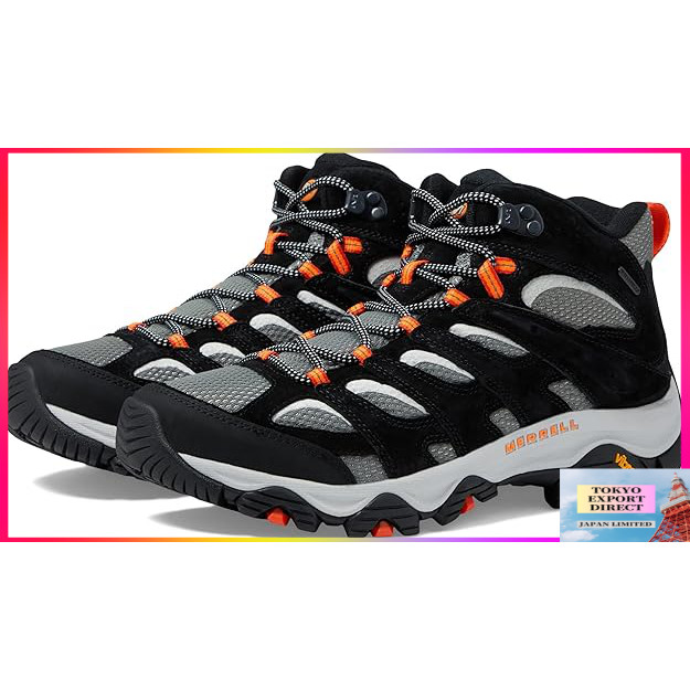 Merrell Men's Moab 3 Mid Waterproof Hiking Boots - Black/Tangerine[DIRECT FROM JAPAN]
