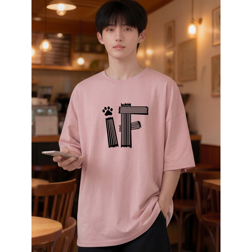 2W076 [AIYOU] Lelaki Baju T เสื้อผู้ชาย Tshirt รอบคอสไตล์เกาหลีเสื้อผู้ชาย Plus ขนาดเสื้อยืดขนาดใหญ่