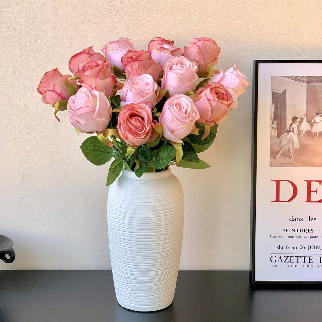 ดอกไม้ประดิษฐ์ Bulgarian Rose ที่สมจริงสําหรับงานแต่งงานในบ้านและการตกแต่งวันวาเลนไทน์