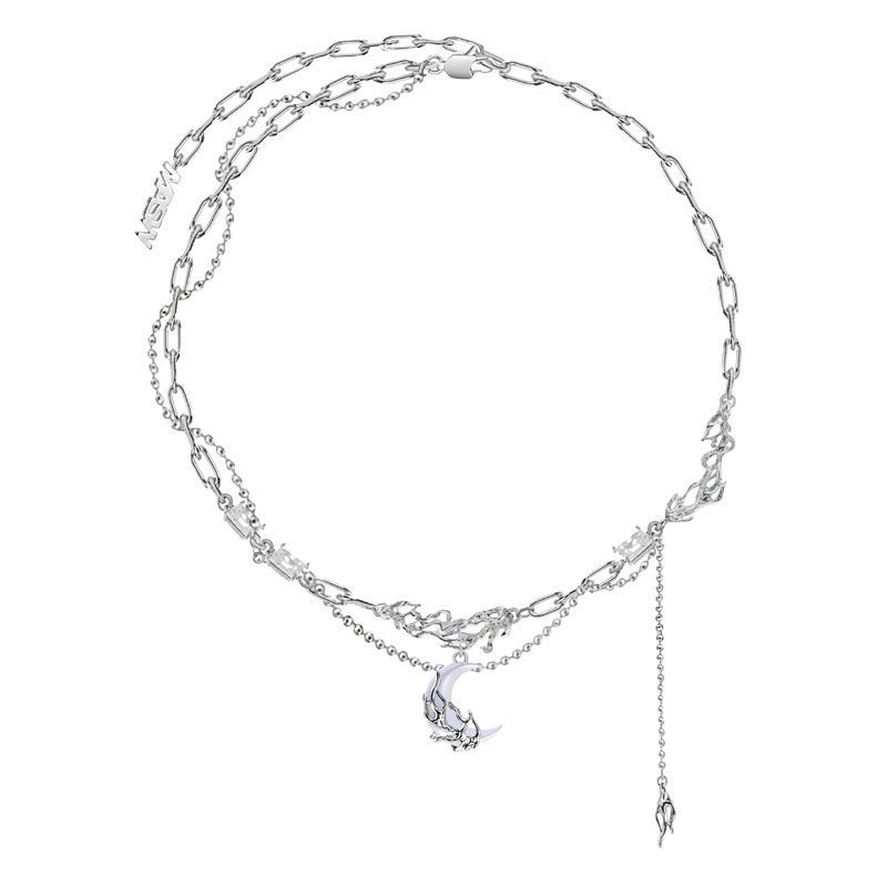 【ในสต็อก】ซีรีส์โรแมนติกเดิมไหลขอบดวงจันทร์สร้อยคอ Utopia Lockbone潮 เจ้าของเล็กน้อย ของขวัญ