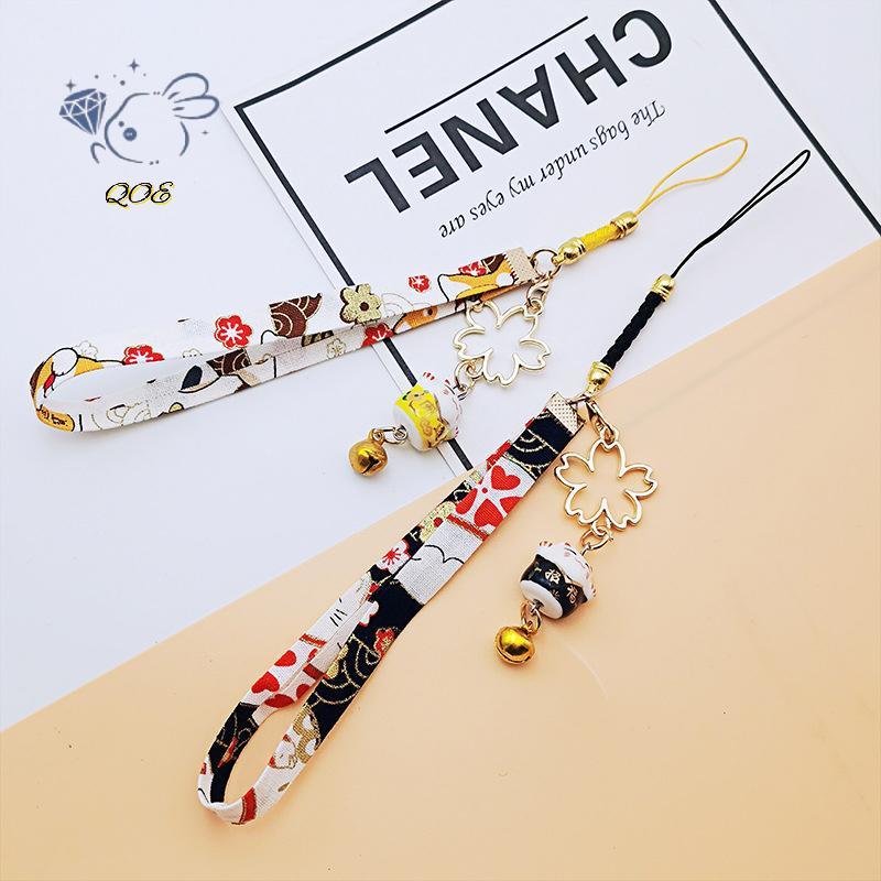 [QOE] Janpainese Smart Phone Strap Lanyard Flower Cat Bell Strap Phone Charm VN