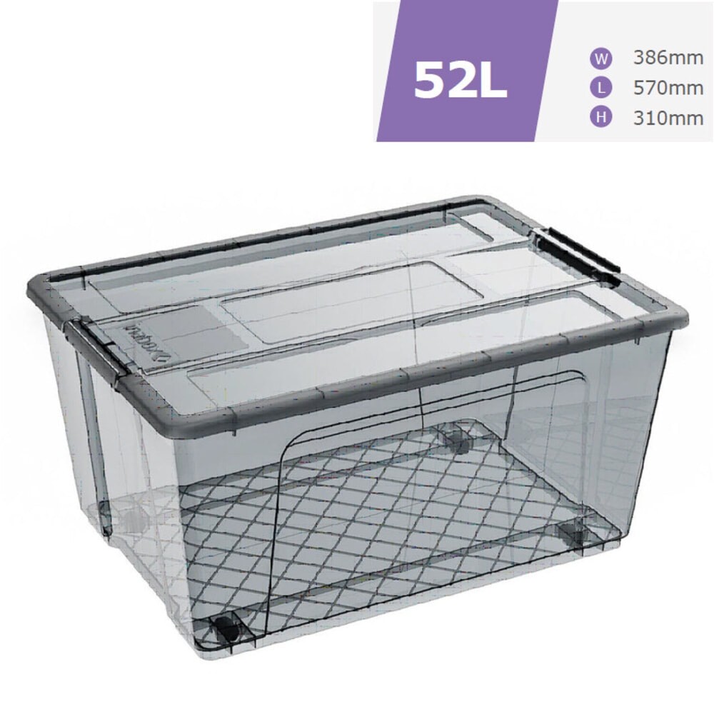 The Magnet INABOX กล่องเก็บของอเนกประสงค์ 52L มีล้อ รุ่น Eday-N80650BK ขนาด 38.6x57x31 cm. สีใส