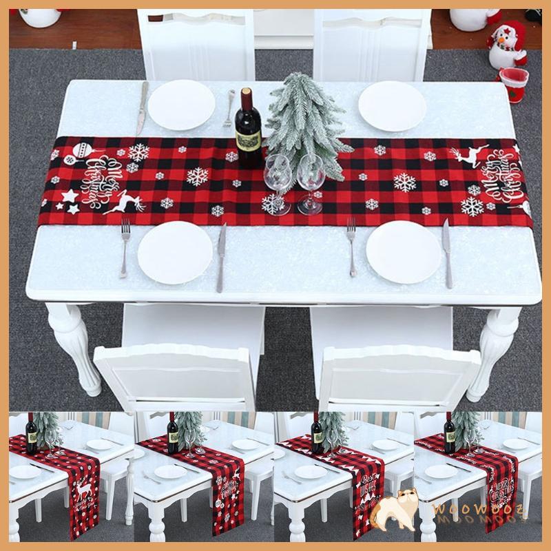 WOW Christmas Table Runner Holiday Table Runners ผ้าปูโต๊ะ Placemat สําหรับห้องรับประทานอาหาร