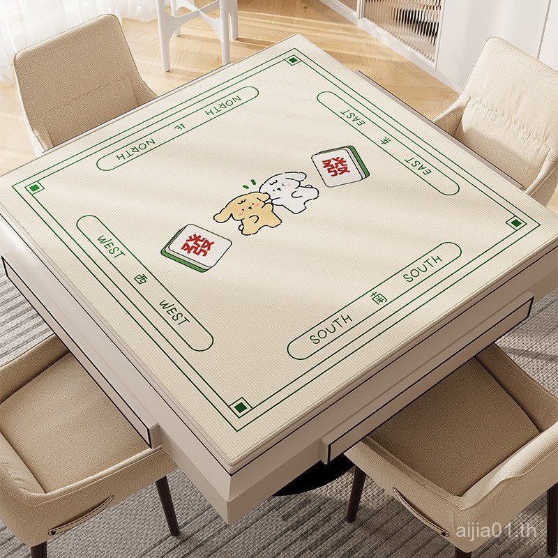 Mahjong Table Mat Anti-Slip Universal Crystal Velvet Cartoon Washable Poker Table Mat Easy-to-Care M