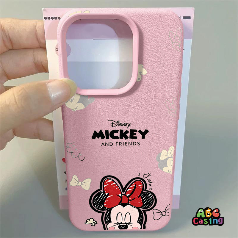เคสไอโฟน 17 สำหรับ iPhone 17 12 14 15 11 16 13 Pro Max 7 8 14 Plus XR X XS Max เคสโทรศัพท์ลายมินนี่เมาส์น่ารักจากดิสนีย์
