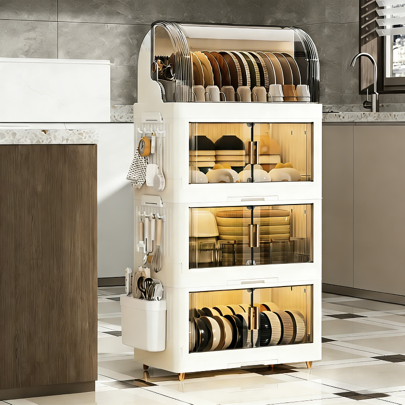 Living Pace ชั้นวางจาน🔥รุ่นอัพเกรด🔥ตู้ใส่จาน 1-3 ชั้น ความจุขนาดใหญ่ ตู้เก็บจานชาม ชั้นวางของในครัว