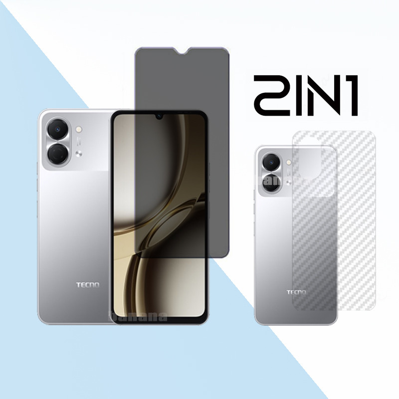 Tecno Spark Go 3 Anti-Spy กระจกนิรภัยป้องกันหน้าจอสําหรับ Tecno Spark Go 2 Go 1 1s ผิวคาร์บอนกลับฟิล