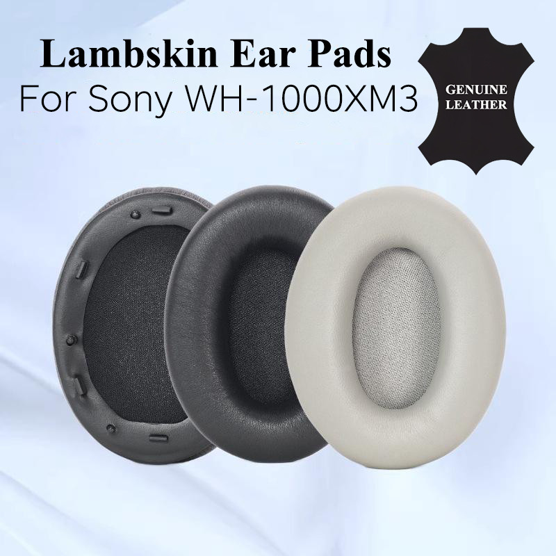 WH1000XM3 Lambskin Ear Pads เปลี่ยนแผ่นรองหูฟังสําหรับ Sony WH-1000XM3 หูฟังไร้สาย,แผ่นรองหูฟังหนังแกะพร้อมโฟมแยกเสียงรบกวน,ติดตั้งง่ายพร้อมเครื่องมือ (2 ชิ้น)