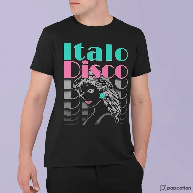 Gaya Retro 80-an Italo Disco Old School Eurodance Hi-NRG Pop Cotton Unisex เสื้อยืด