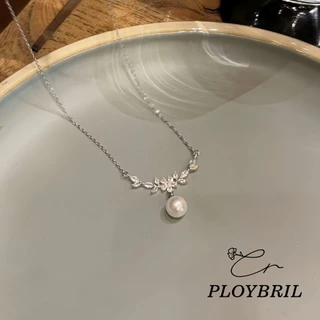 PLOYBRIL สร้อยคอ ประดับมุก พลอยเทียม ดอกไม้ สไตล์เกาหลี สําหรับผู้หญิง X015